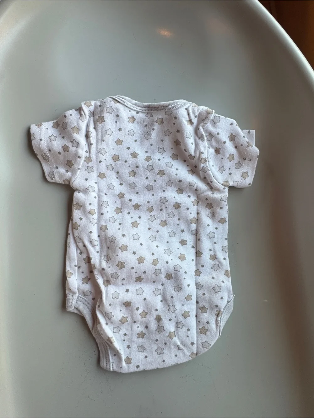 Rene Rofe White Footed Baby One-Piece with Gray Elephant Print